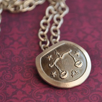 Libra the Scales Zodiac Pendant in Sterling Silver